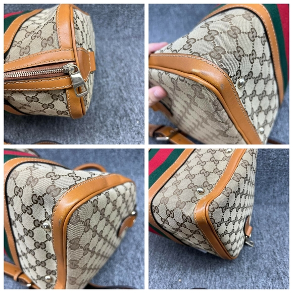 100% Authentic GUCCI Boston GG Cloth Satchel Bag - Picture 7 of 16